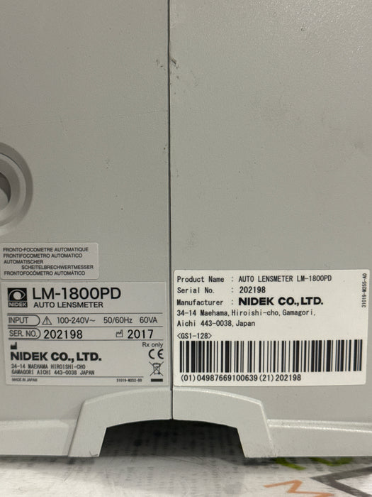 Nidek LM-1800PD Auto Lensmeter