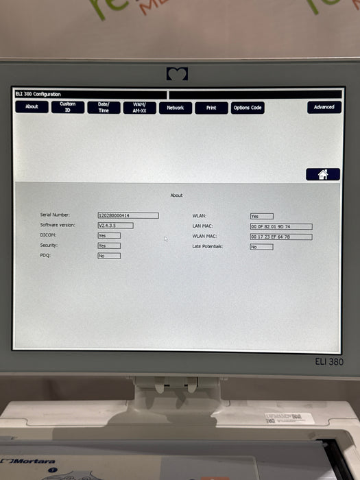 Welch Allyn Mortara Eli 380 ECG