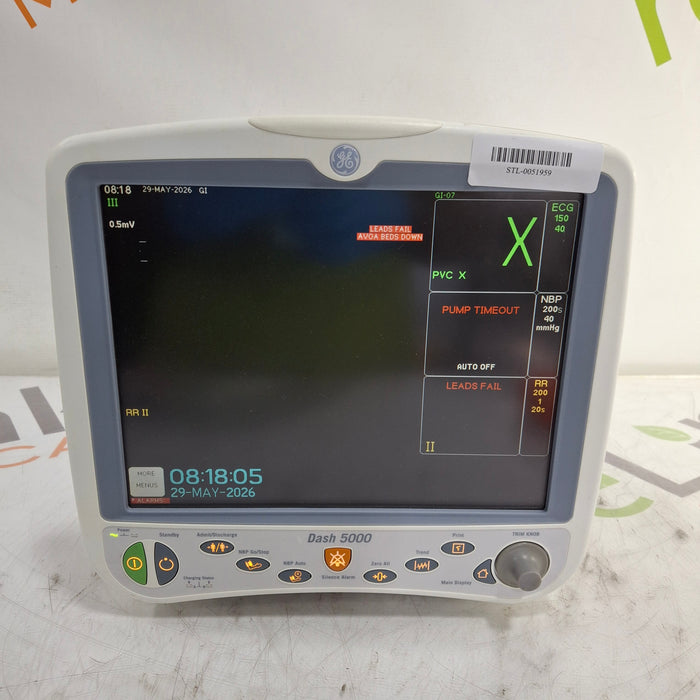 GE Healthcare Dash 5000 - Masimo SpO2 Patient Monitor