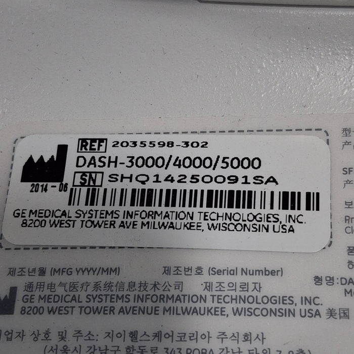 GE Healthcare Dash 5000 - Masimo SpO2 Patient Monitor