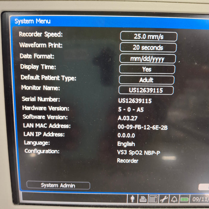 Philips Suresigns VS3 Vital Signs Monitor