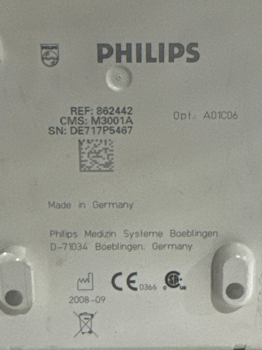 Philips M3001A-A01C06 Fast SpO2, NIBP, ECG, Temp, IBP MMS Module