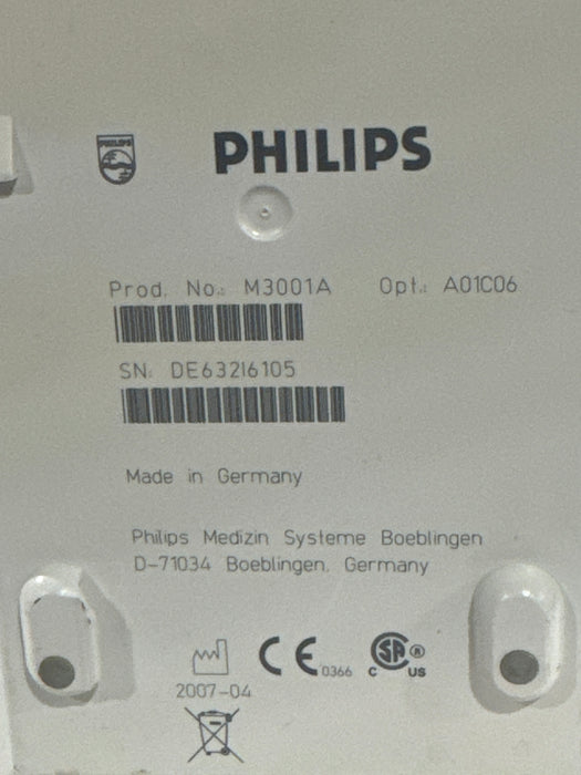Philips M3001A-A01C06 Fast SpO2, NIBP, ECG, Temp, IBP MMS Module