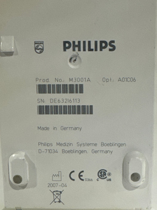 Philips M3001A-A01C06 Fast SpO2, NIBP, ECG, Temp, IBP MMS Module