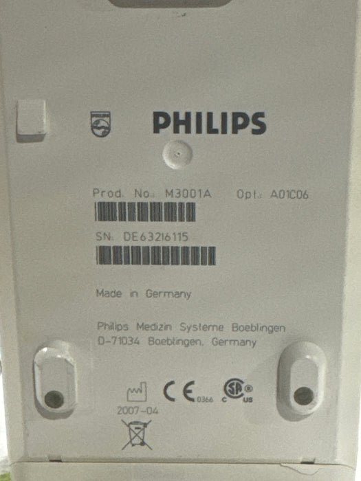 Philips M3001A-A01C06 Fast SpO2, NIBP, ECG, Temp, IBP MMS Module