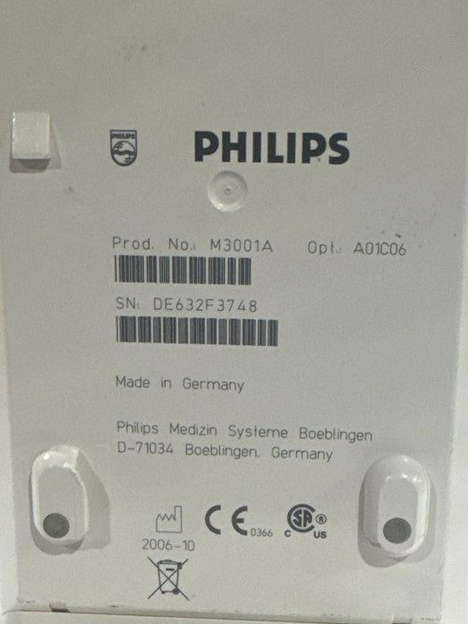 Philips M3001A-A01C06 Fast SpO2, NIBP, ECG, Temp, IBP MMS Module