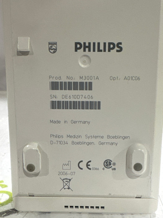 Philips M3001A-A01C06 Fast SpO2, NIBP, ECG, Temp, IBP MMS Module
