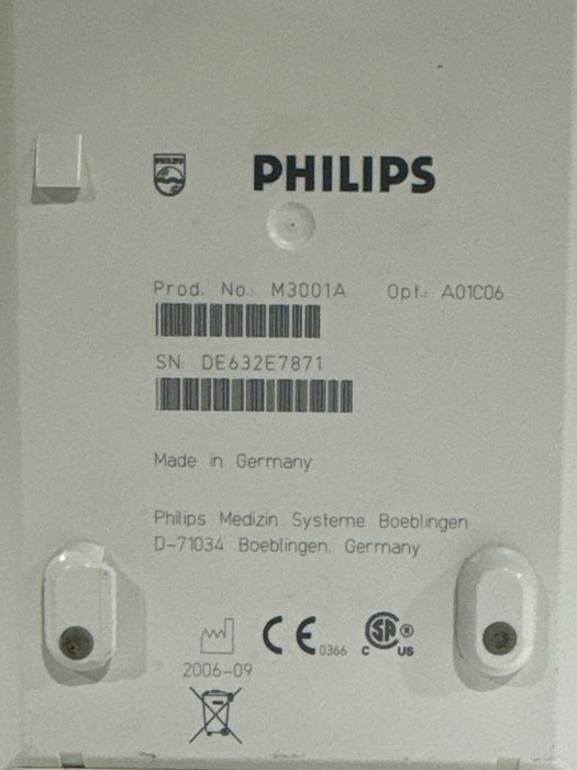 Philips M3001A-A01C06 Fast SpO2, NIBP, ECG, Temp, IBP MMS Module