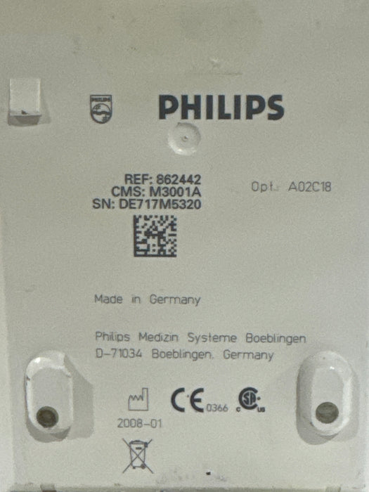 Philips M3001A-A02C18 OxiMax SpO2, NIBP, 12 lead ECG, Temp, IBP MMS Module