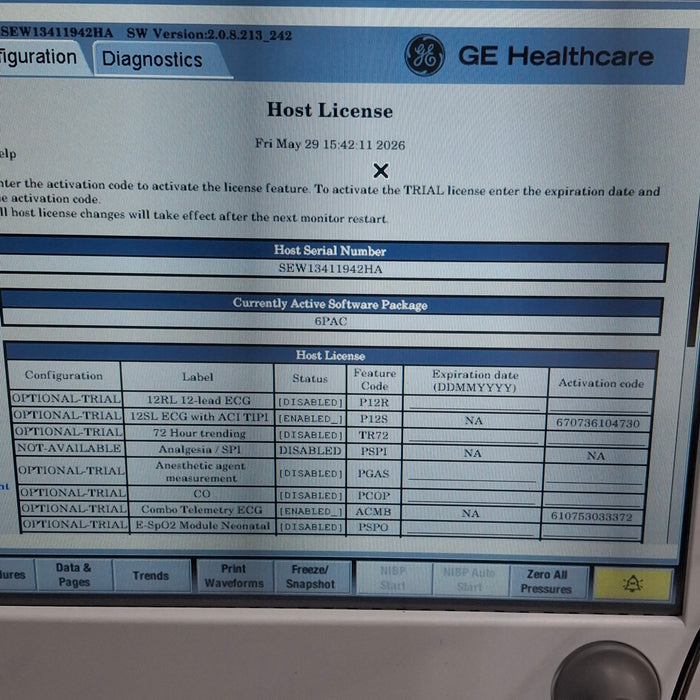 GE Healthcare Carescape B650 Post Anesthesia Care Patient Monitor