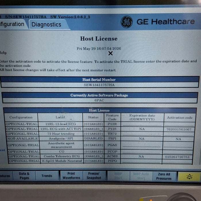 GE Healthcare Carescape B650 Post Anesthesia Care Patient Monitor