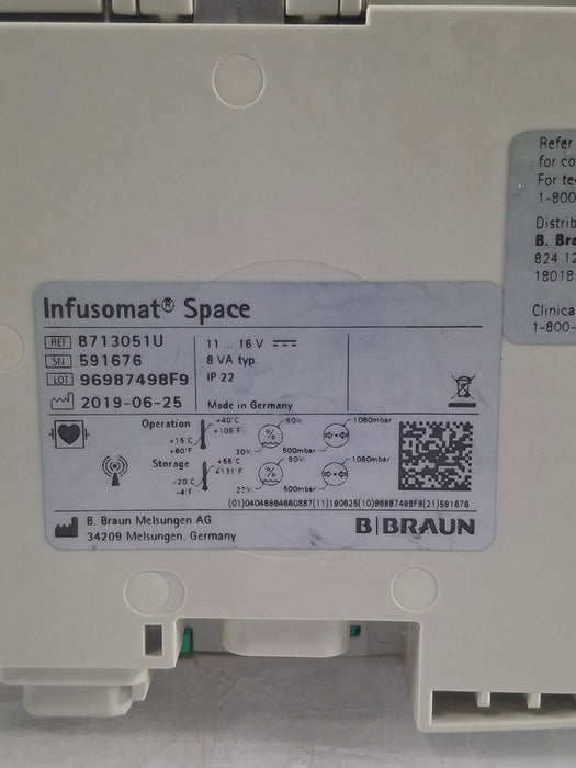 B. Braun Infusomat Space w/AC Adapter Infusion Pump