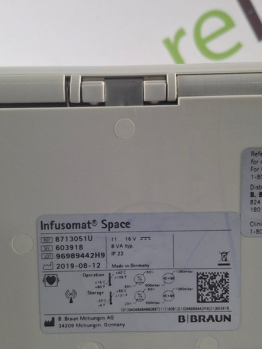 B. Braun Infusomat Space w/AC Adapter Infusion Pump