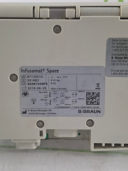 B. Braun Infusomat Space w/AC Adapter Infusion Pump