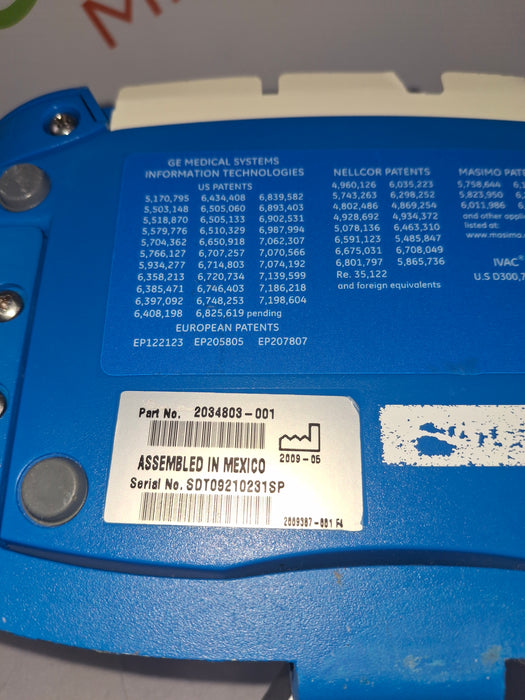 GE Healthcare Dinamap V100 - NIBP, SpO2, Temp Vital Signs Monitor