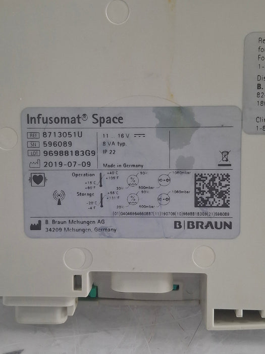 B. Braun Infusomat Space w/AC Adapter Infusion Pump
