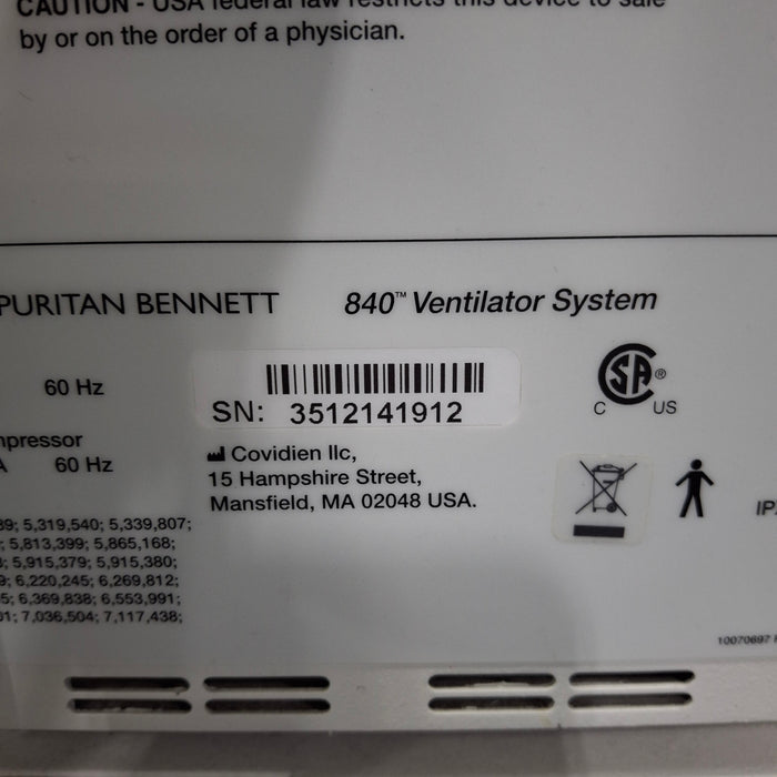 Puritan Bennett 840 Ventilator without Compressor