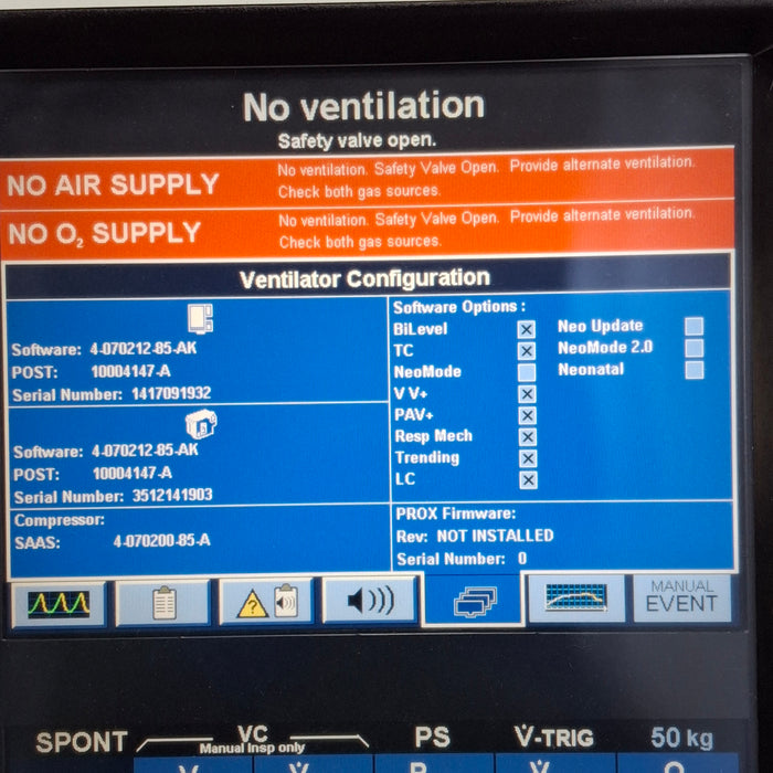 Puritan Bennett 840 Ventilator without Compressor