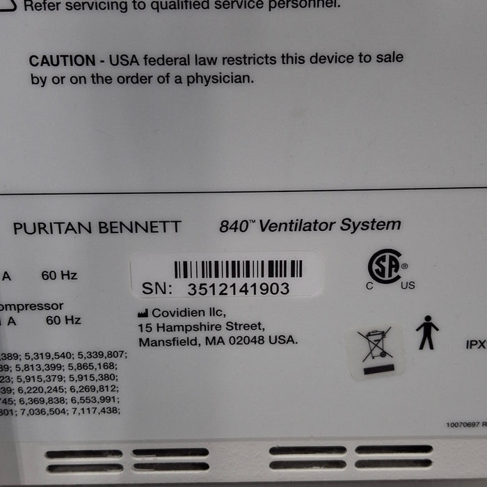 Puritan Bennett 840 Ventilator without Compressor