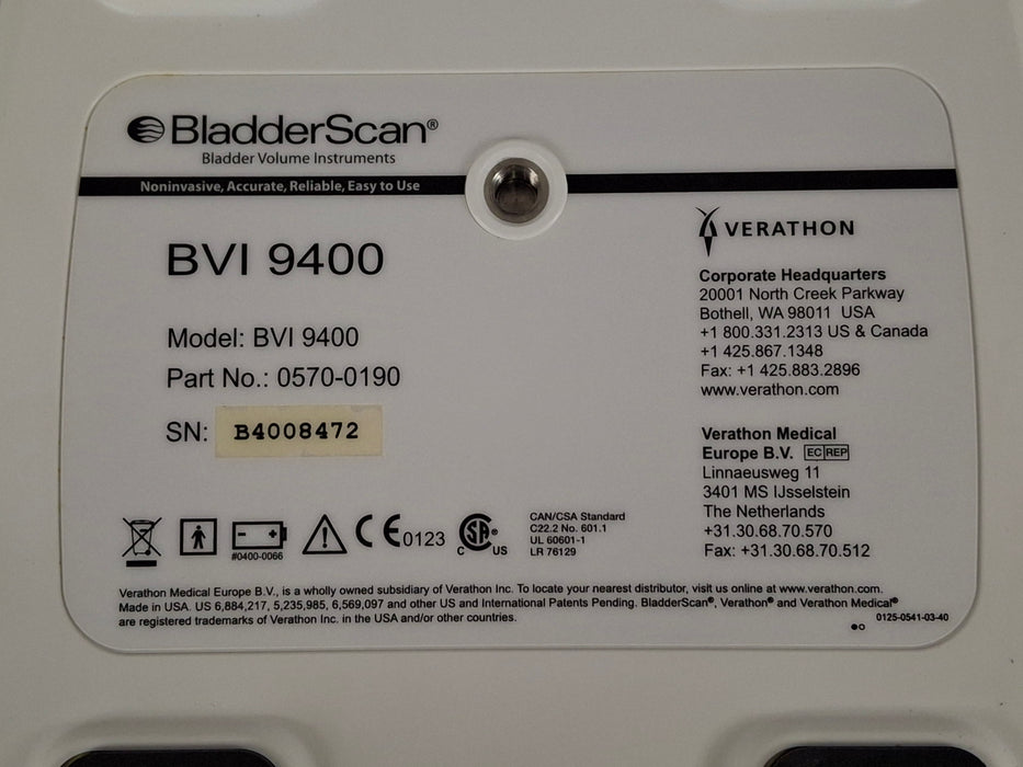 Verathon Medical, Inc BVI 9400 Bladderscan