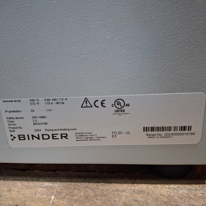 Binder Gmbh FD 23 Drying/Heating Oven