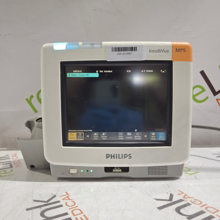 Philips Intellivue MP5 - ECG, Fast SpO2, NIBP Patient Monitor
