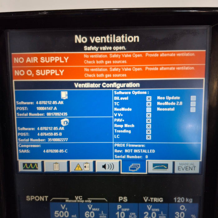 Puritan Bennett 840 Ventilator without Compressor