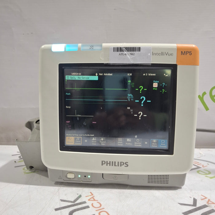 Philips Intellivue MP5 - ECG, Fast SpO2, NIBP Patient Monitor