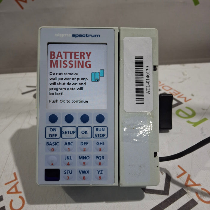 Baxter Sigma Spectrum w/Non Wireless or No Battery Infusion Pump
