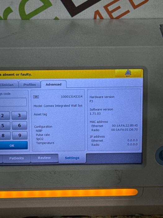 Welch Allyn 85NTVE Connex Integrated Wall System