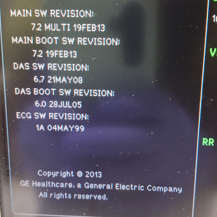 GE Healthcare Dash 3000 - GE/Nellcor SpO2 Patient Monitor