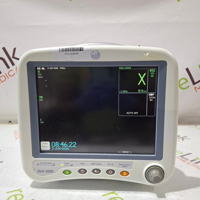 GE Healthcare Dash 4000 - Masimo SpO2 Patient Monitor