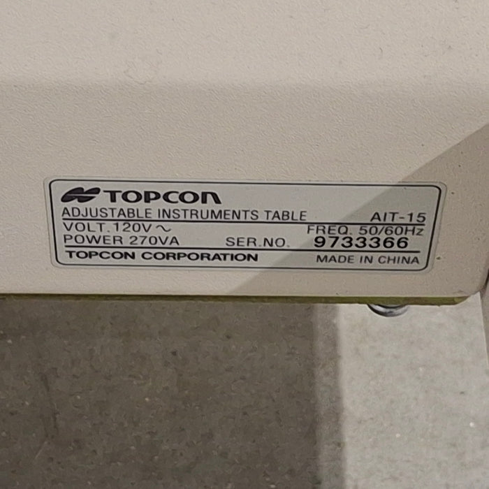 Topcon Medical AIT-15 Instrument Table