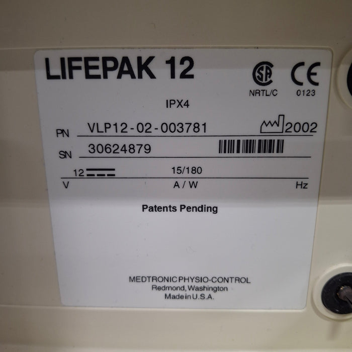Physio-Control LifePak 12 3-Lead Defibrillator