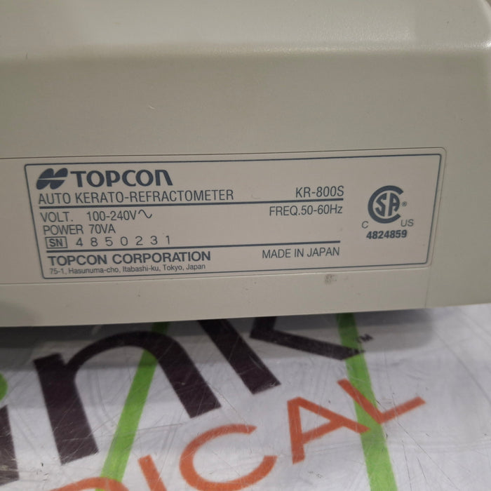 Topcon Medical KR-800S Auto Kerato-Refractometer