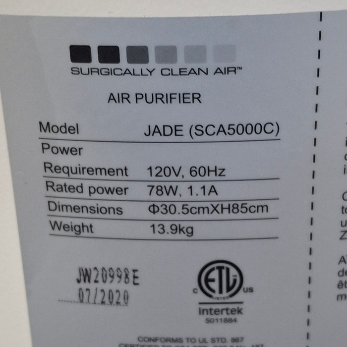 Surgically Clean Air Jade 2.0 Air Purifier