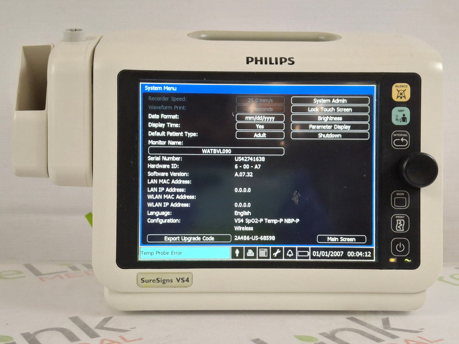 Philips SureSigns VS4 Vital Signs Monitor