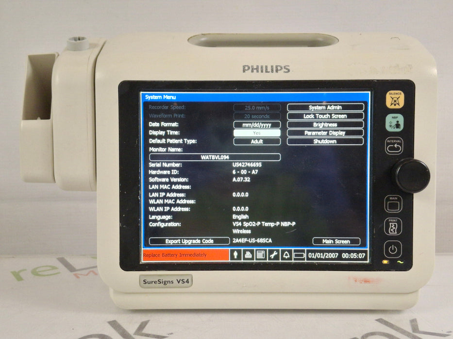 Philips SureSigns VS4 Vital Signs Monitor