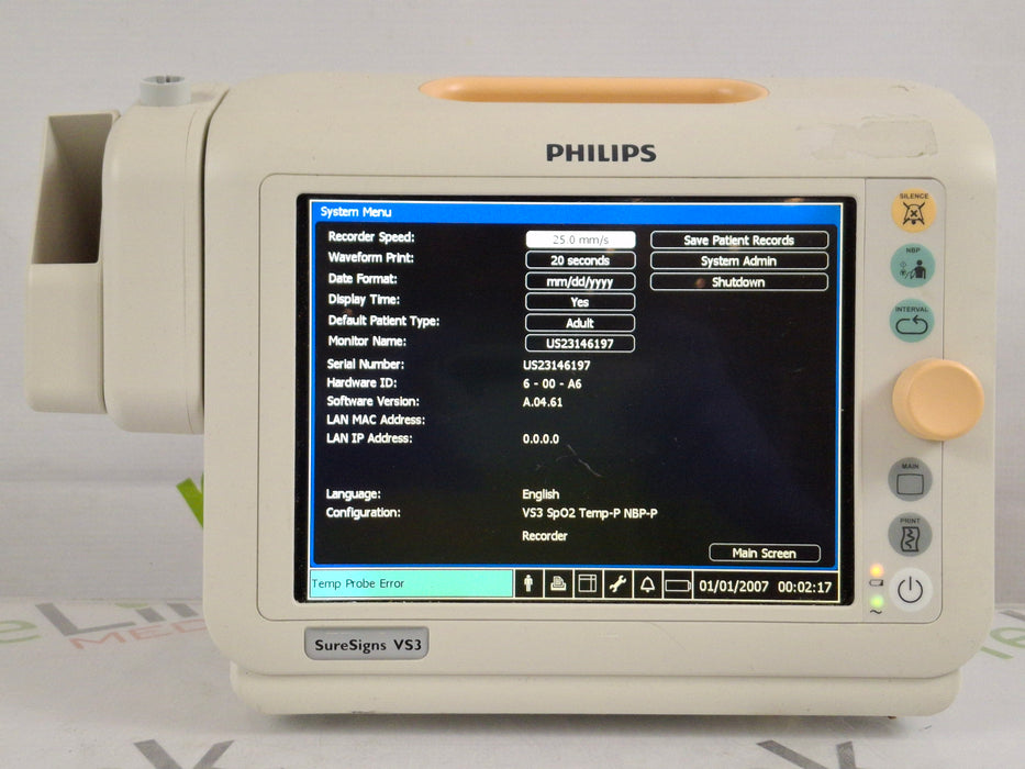 Philips SureSigns VS4 Vital Signs Monitor