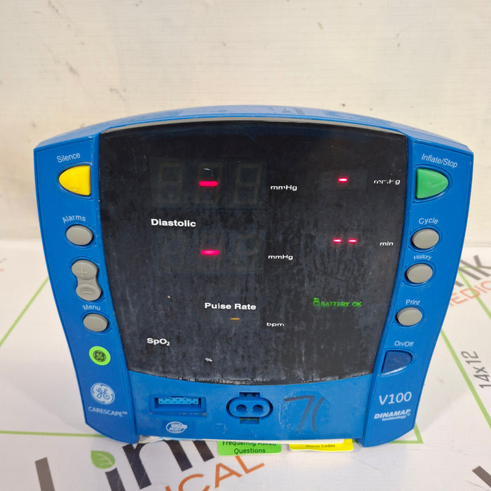 GE Healthcare Dinamap V100 - NIBP, SpO2, Temp Vital Signs Monitor
