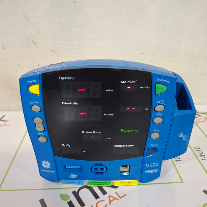 GE Healthcare Dinamap V100 - NIBP, SpO2, Temp Vital Signs Monitor