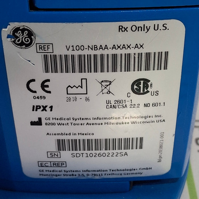 GE Healthcare Dinamap V100 - NIBP, SpO2, Temp Vital Signs Monitor
