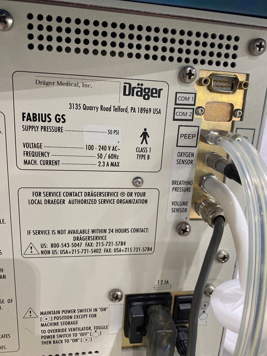 Draeger Medical Fabius GS Anesthesia Machine