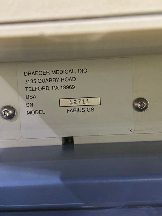 Draeger Medical Fabius GS Anesthesia Machine