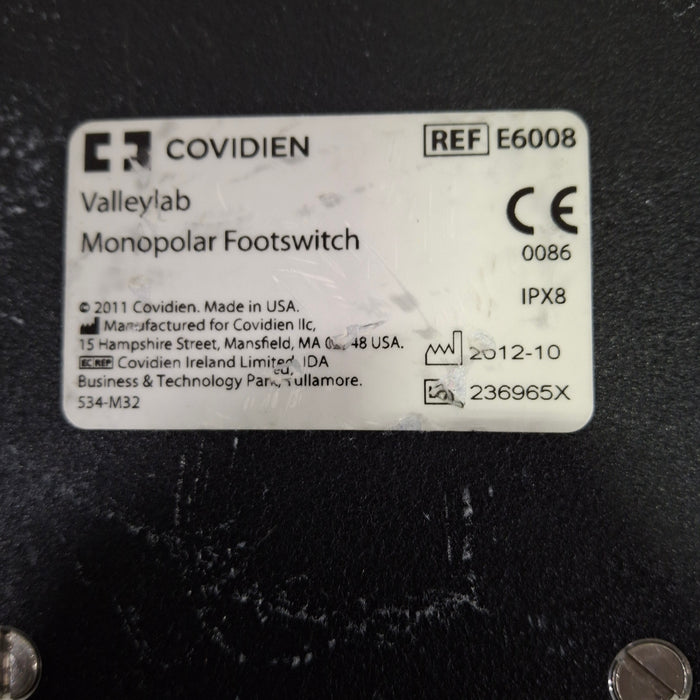 Valleylab E6008 Monopolar Electrosurgical Footswitch