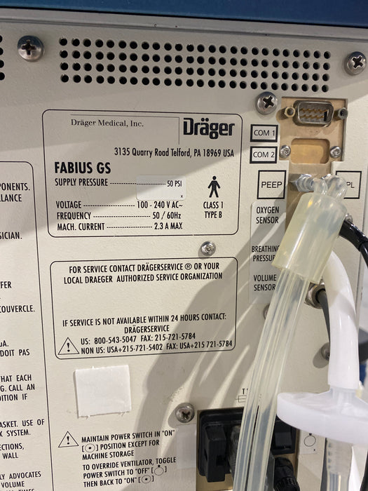 Draeger Medical Fabius GS Anesthesia Machine