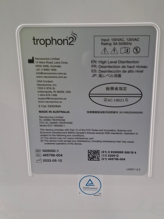 NanoSonics Trophon 2 High Level Disinfection