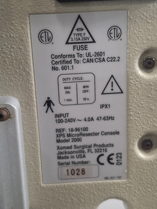 Medtronic XOMED Model 2000 Mircro Resector
