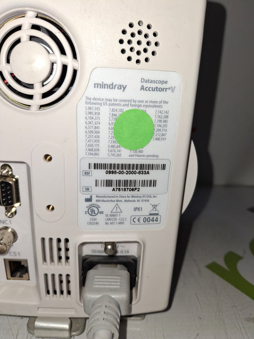 Mindray Datascope Accutorr V Vital Signs Monitor