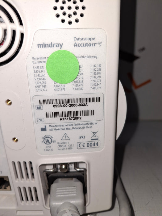 Mindray Datascope Accutorr V Vital Signs Monitor
